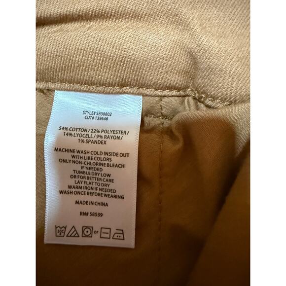 KUT from the Kloth Straight Leg Pants 12 Brown Mid Rise Stretch Chino Trouser - Picture 3 of 11